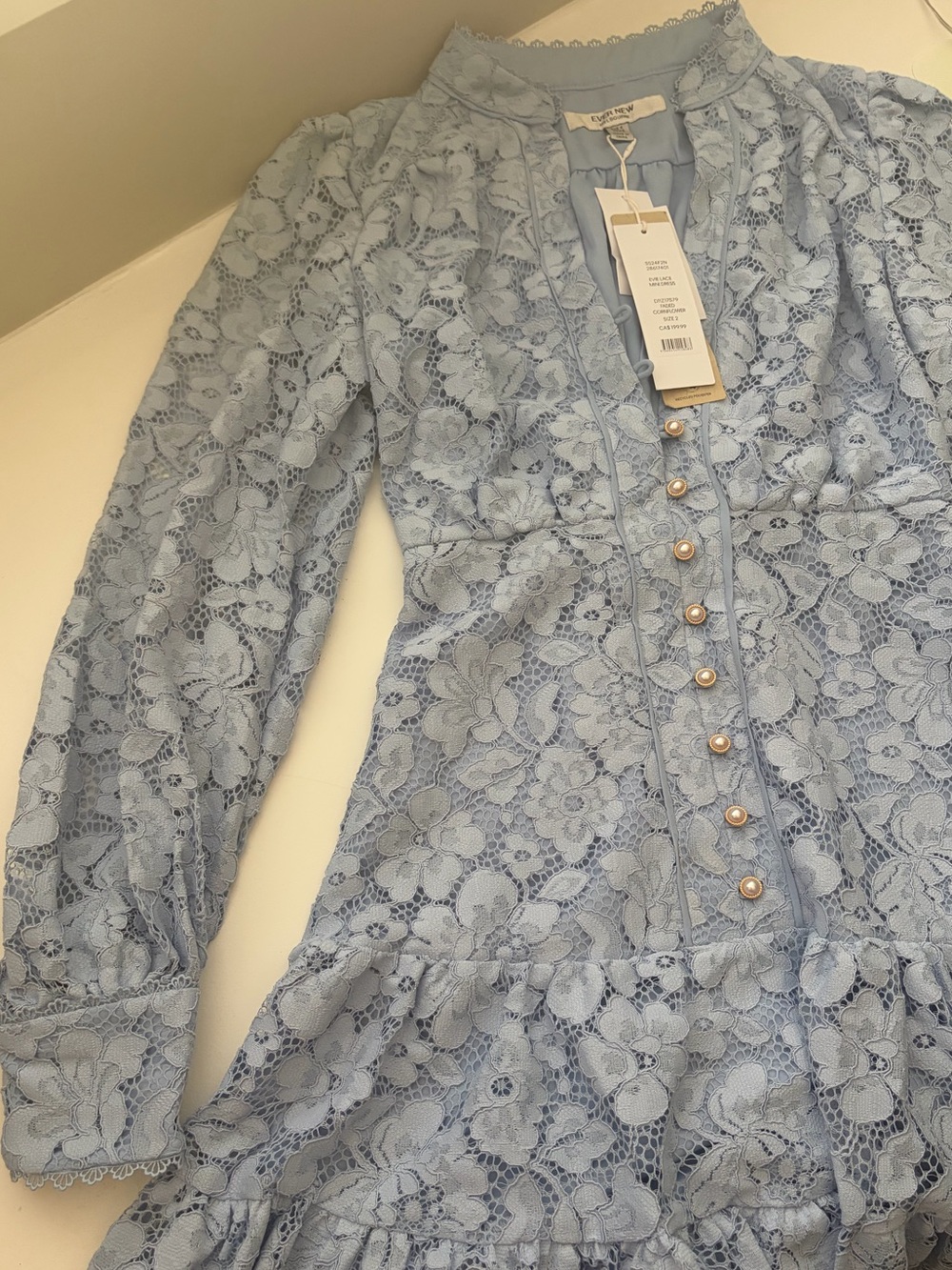 Ever New Evie Lace Mini Dress in Light Blue-BRAND NEW w/tags - Picture 6 of 9